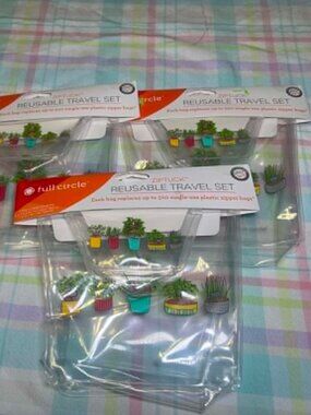3 Brand New Full Circle Reusable Travel Sets, Plants.